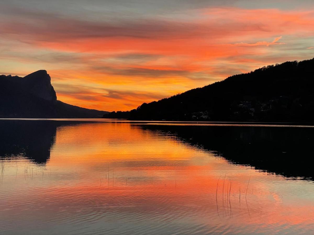 "Ferienhaus Am Mondsee" Mit Direktem Schafbergblick Im Salzkammergut Bei Salzburg Exterior foto